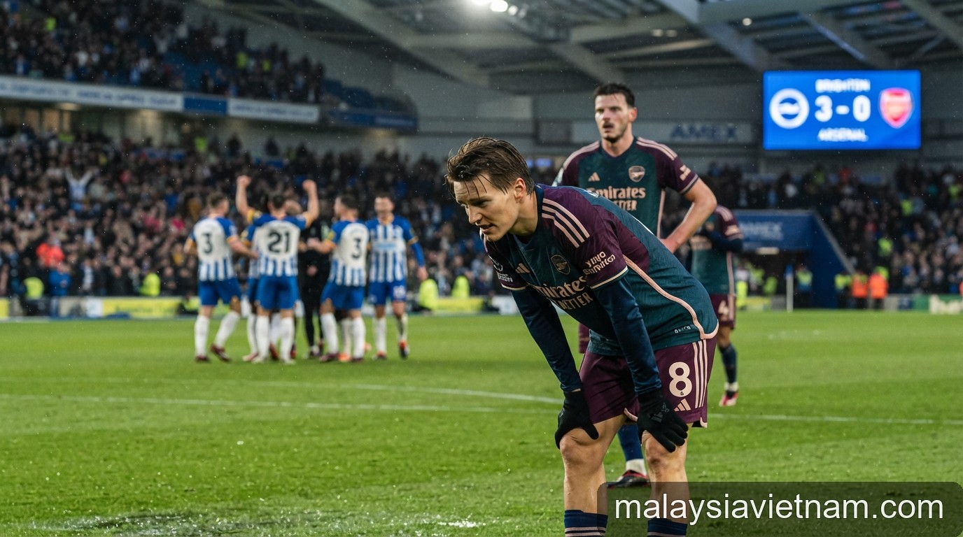 Cú sốc tại Amex: Arsenal đứt mạch bất bại, cuộc đua vô địch Premier League 2026/27 chính thức nóng lên